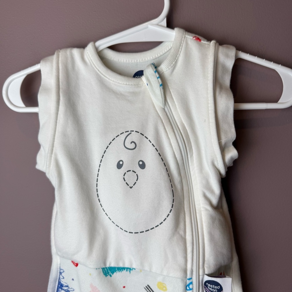 White Scribble Print Sleep Sack - Baby Pajamas - Picture 3 of 8